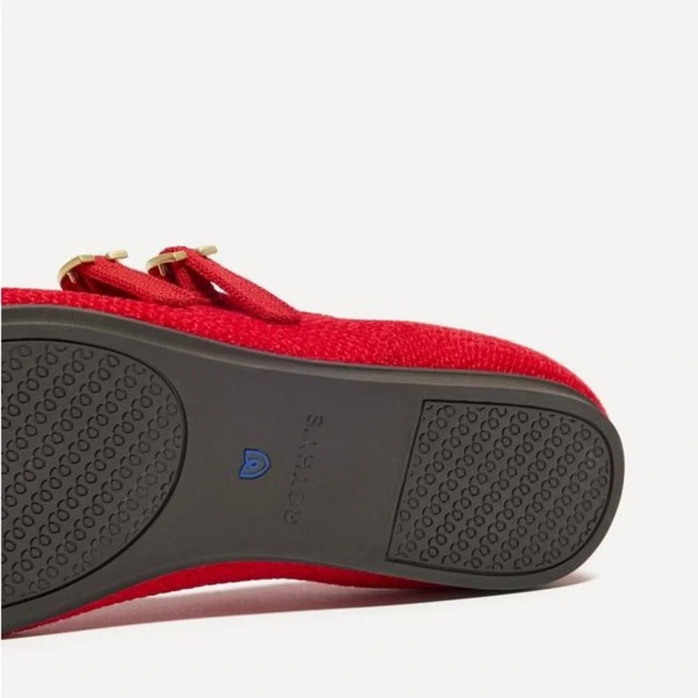 Rothy's The Double Buckle Mary Jane Flats Shoes Red Size 8.5 - Picture 5 of 12